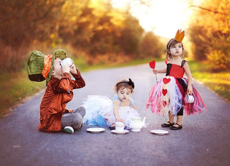 Mardi Gras kostymer-barn-Alice-i-underlandet-syskon