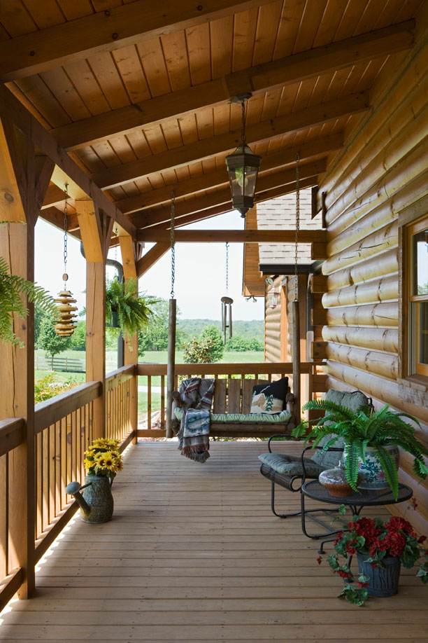 täckt veranda trä swing canopy struktur