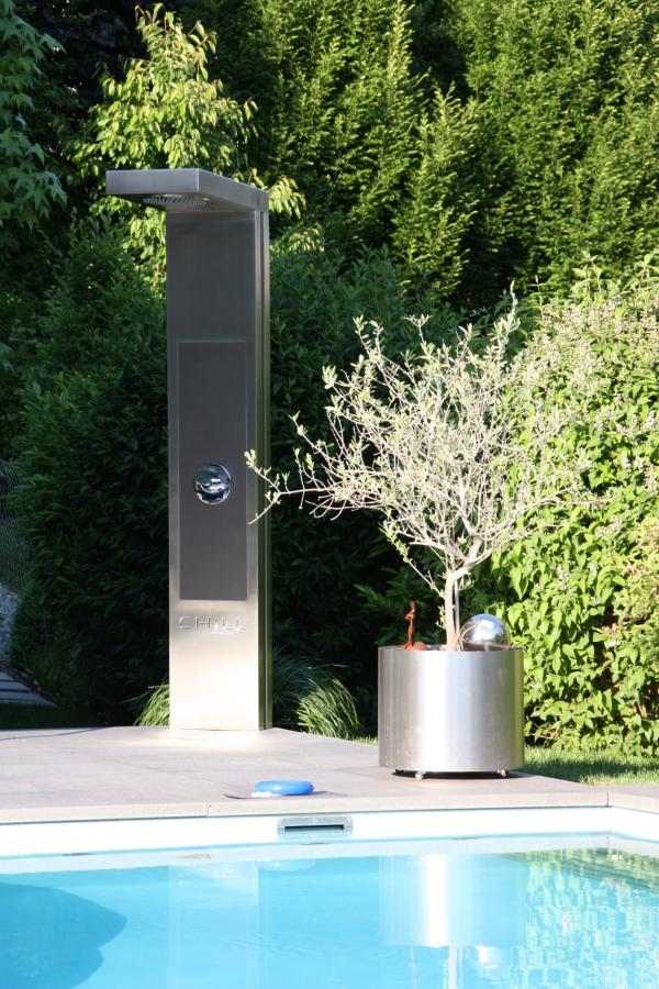 Dusch trädgård sol hållbar rostfritt stål design