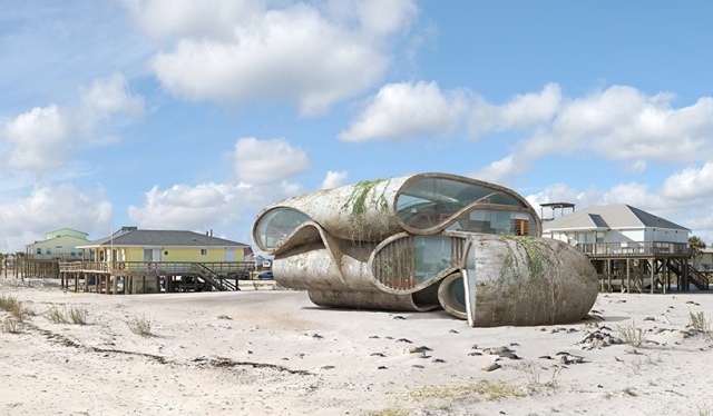 surrealistisk bostadsstruktur, skyddad mot naturkatastrofer, hus-dionisio-gonzalez