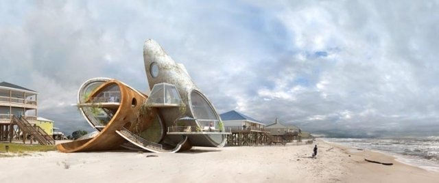 futuristisk arkitekturutställning gonzales utopisk värld dauphin island