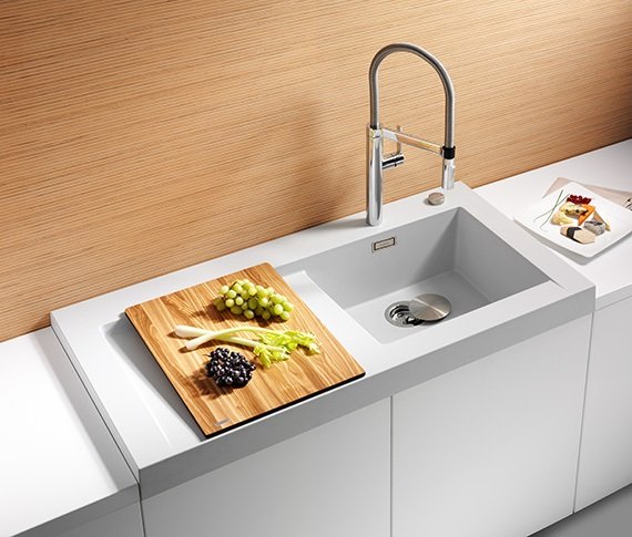 granit diskbänk modex blanco skärbräda vit rektangulär