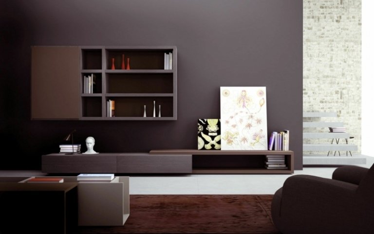 grå väggfärg interiör vardagsrum vardagsrum väggdesign modern
