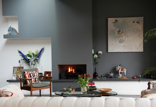 Living ideas design väggfärg grå modern mysig