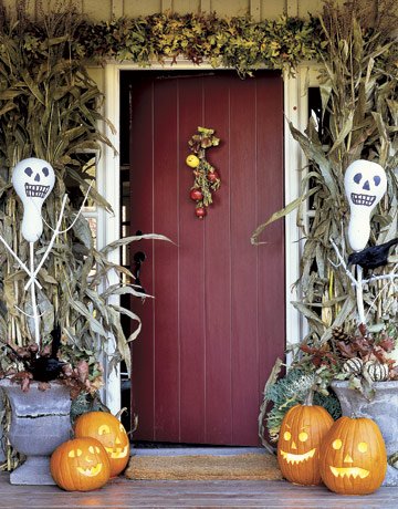Halloween -dekorationsidé för dörrar
