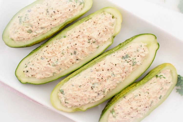 gurka recept fyllda gurka halvor tonfisk