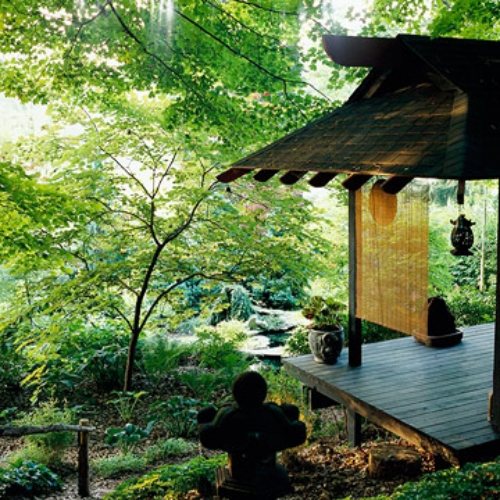 huvudelement i japan trädgård för självhushåll tehus