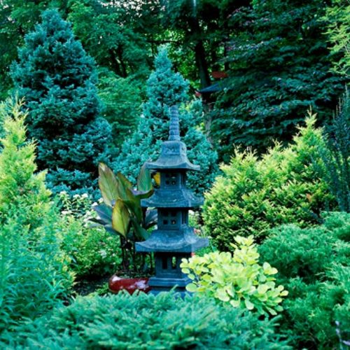 huvudelement i japansträdgården för självanvänd stenpagod