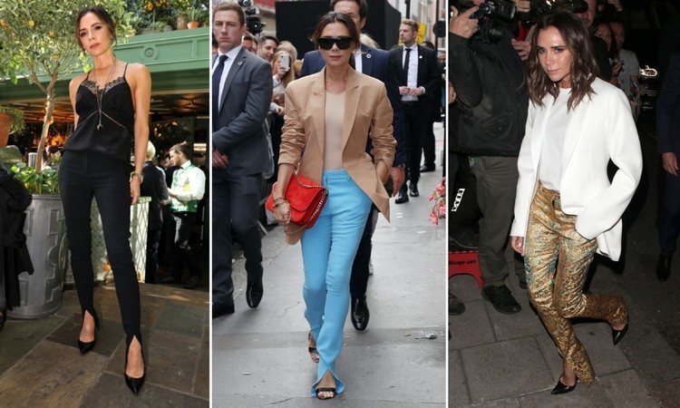 Victoria Beckham bär byxorna med en spaltrend