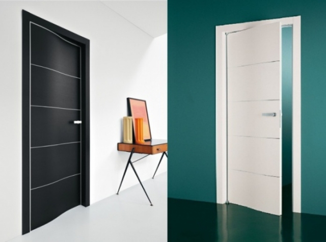 modern design dörrar italien lualdi porte våg svart vit