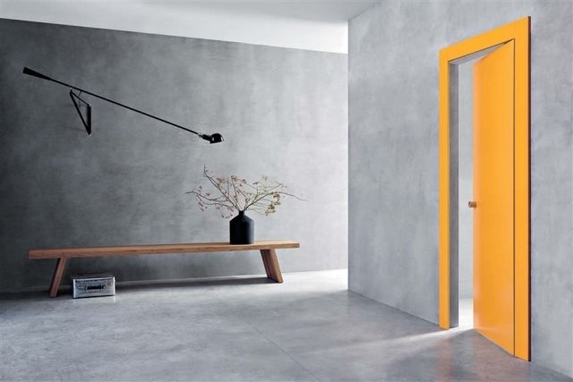 innerdörr i trä orange design L16 piero lissoni