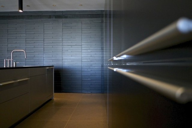 Köksskåp moderna dörrhandtag designidéer grå