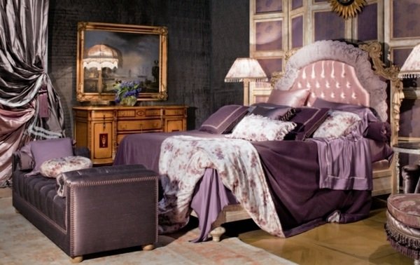 Den-klassiska-italienska-möbler-Provasi-lyxiga-lila-sovrum