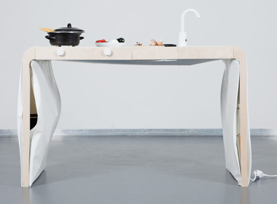 bord trä litet kök designprojekt av meyer müller