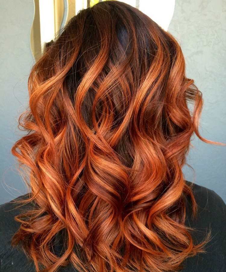 Hårfärg Koppar Bayalage Kastanje Orange Medium Långt hår