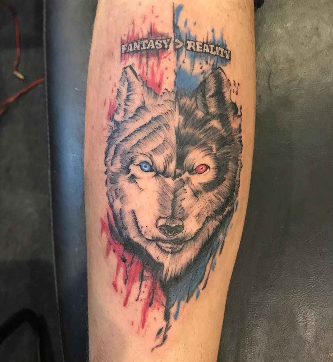 Wolf Tattoo Trends Män Tattoo Design Akvareller Idéer
