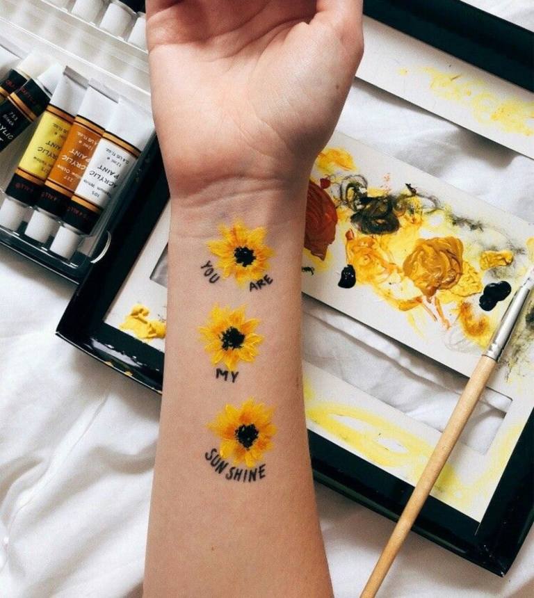 Body Painting Hand Art Tattoo Trends Sunflower Tattoo Design Women Underarm