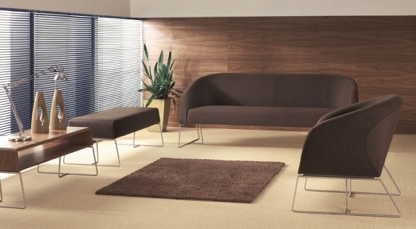 Alcantara tyg brun vardagsrum möbler design