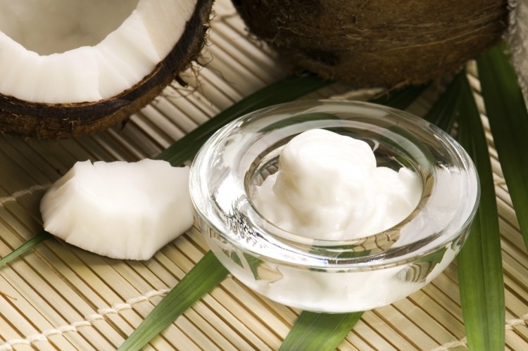 Effekt av kokosolja frisk-kräm-hår-hudvård