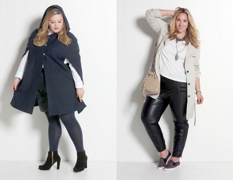 Mode för den knubbiga trendiga-plus-storleken-stora-storleken-rock-trench-coat-hösten