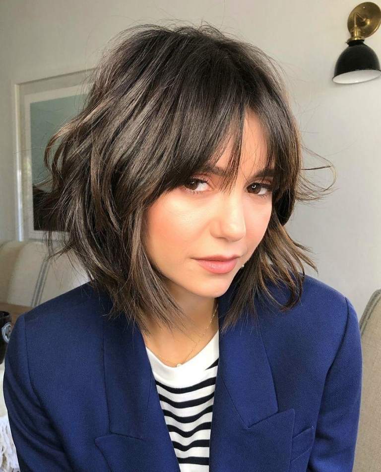 Shag Bogbmit Curtain Bangs Nina Dobrev stegvis
