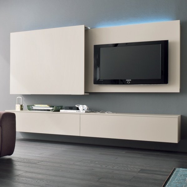 modern vägg enhet belysning platt -tv -paneler