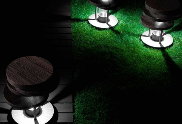Inbyggda LED-lampor i trä av rostfritt stål, italiensk design