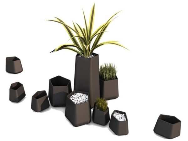 Modulerbara justerbara planteringar kübel Design-Rock Garden-Alain Gilles