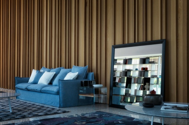 Klädda möbeldesignidéer snygg soffa blå färg
