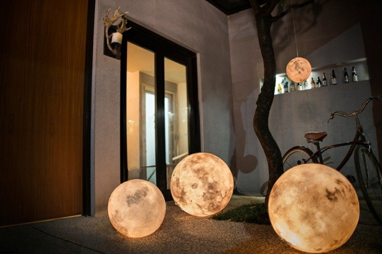 måne lampa boll form romantisk ljus ingång