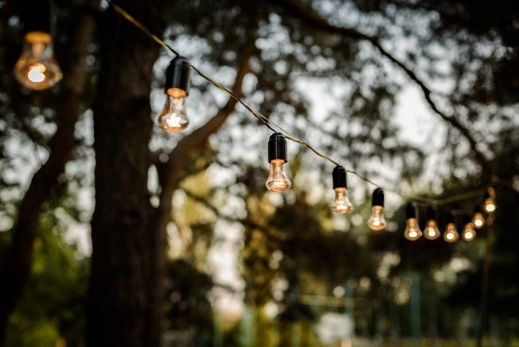 Solar fairy lights är perfekta för en trädgårdsfest