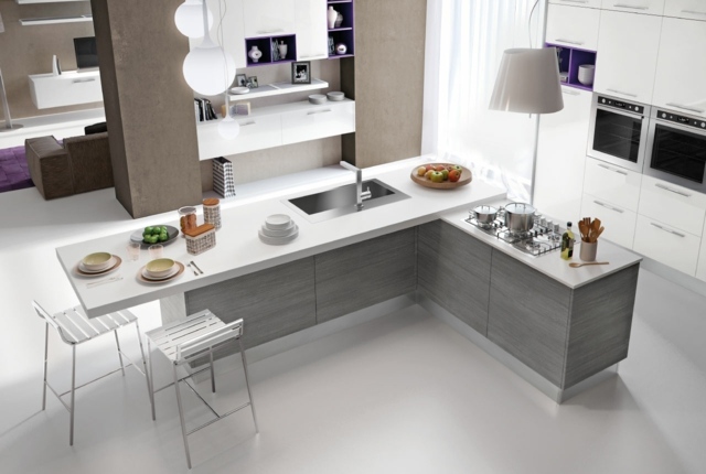 praktiskt kök ö rumsavdelare moderna italienska möbler
