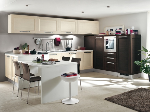 Matsal, chokladbrun, charmig beige lantlig stil