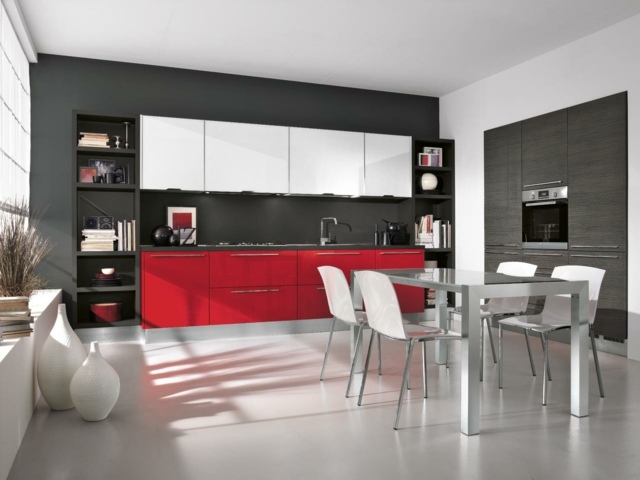 modernt kök inbyggda vitvaror matplats designidéer