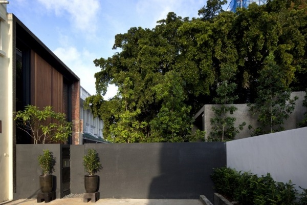 betongväggar trädgård singapore