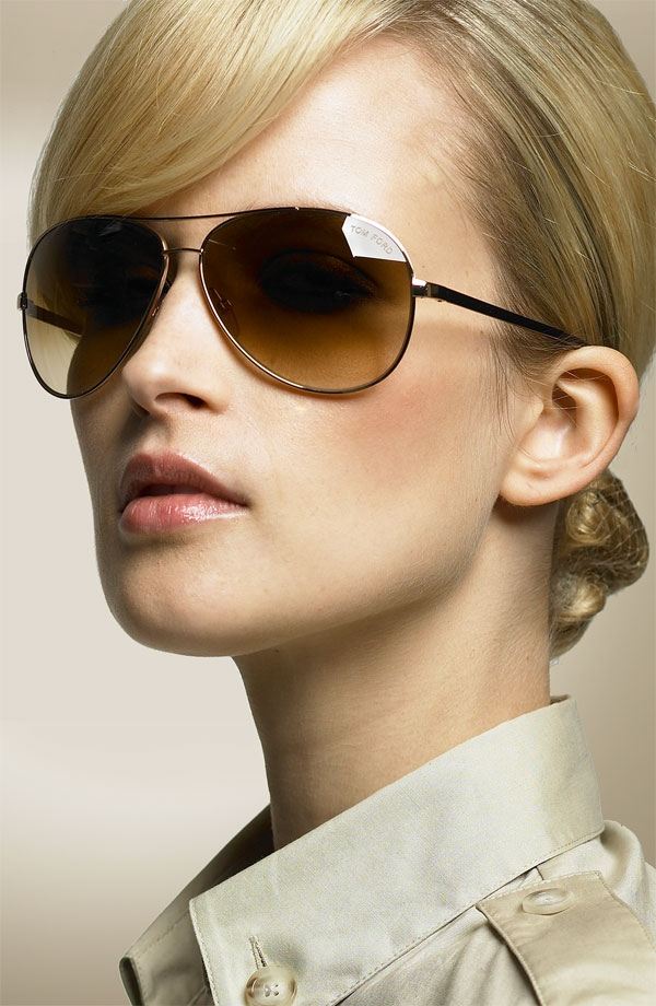Kvinnors solglasögon-tom ford collection-brun nyans