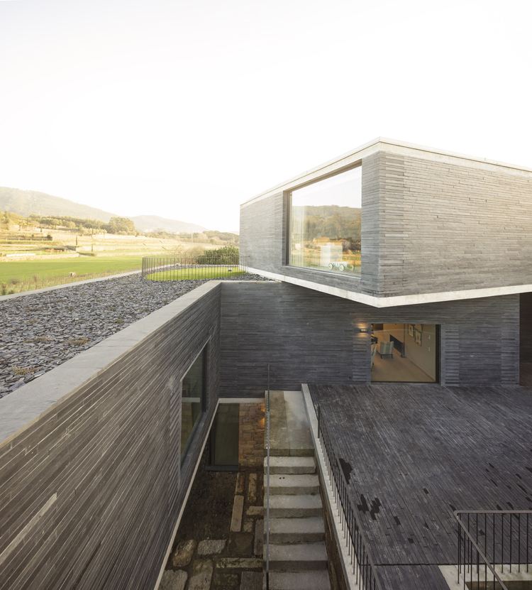 modern arkitektur skiffer fasad skiffer flis landskapsarkitektur
