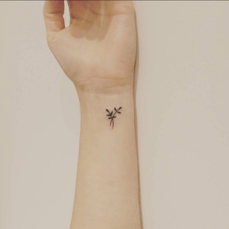 Mini tatuering handled två små grenar