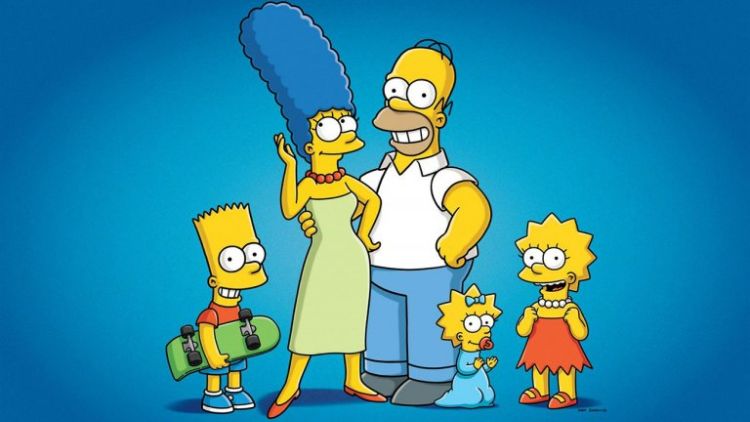 mest kända animerade familjen simpsons med margie homer och barn