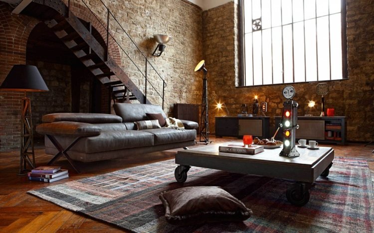 steampunk-interiör-interiör-inspiration-läder-möbler-matta
