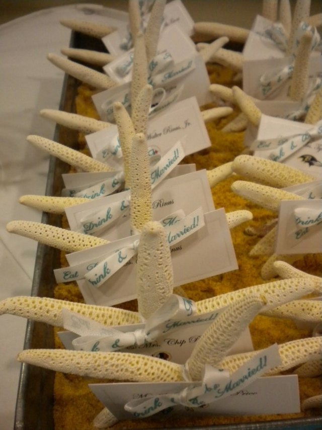 sjöstjärna plats kort motto anslagstavla dekorera