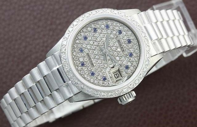 Rolex Datejust klockor i vitguld för damer