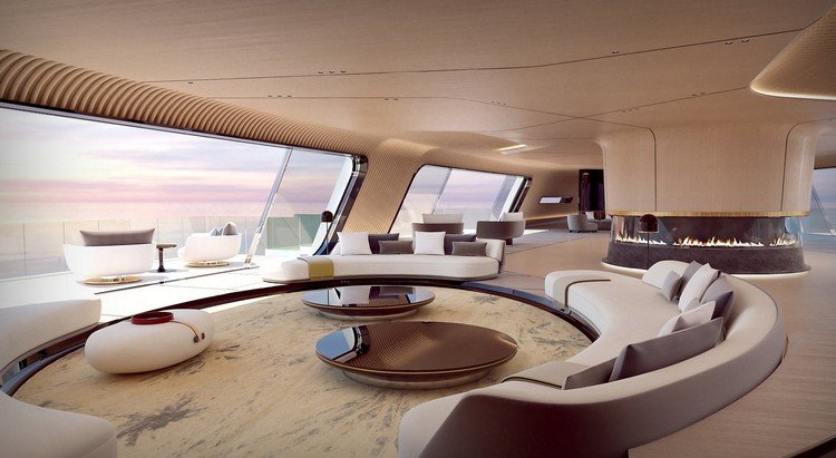 tuhura lyxyacht interiördesign modern rund design