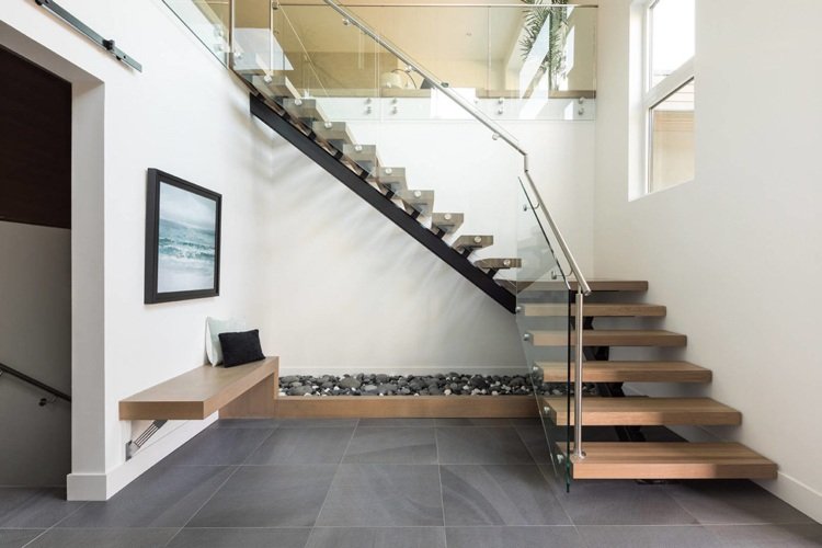 kvartsvarv trappa modernt träglas