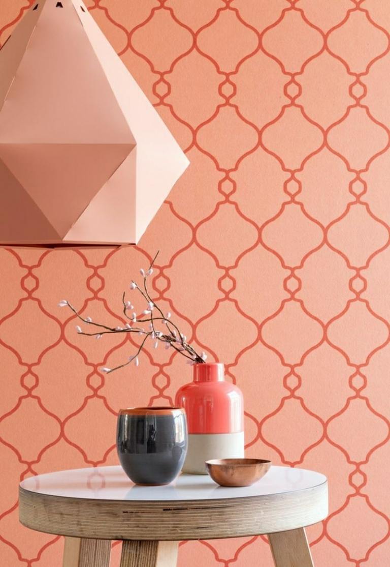 aprikos väggfärgmönster origami lampa sidobord deco vaser