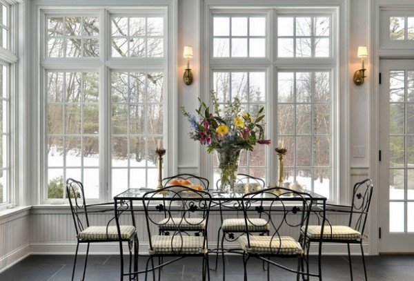 Möbler matsal inrätta fönsterbelysning