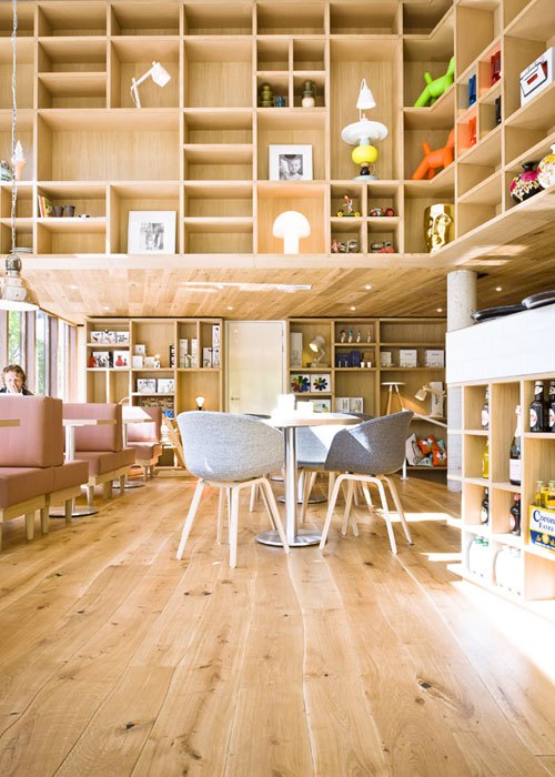 plank golv bolefloor massivt trä bibliotek