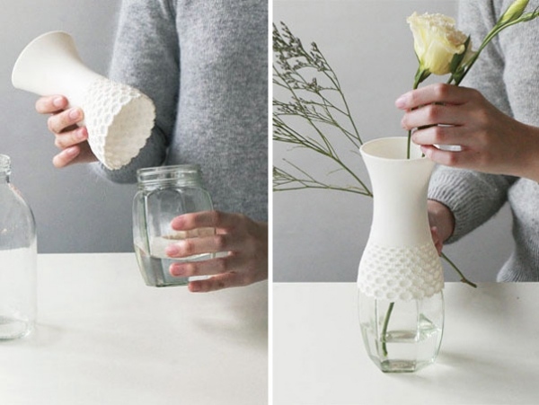 designervasskydd upcycling projekt-gamla glasögonflaskor