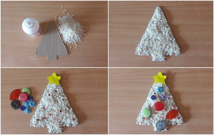 Gör risbilder till jul med en 3 år gammal julgran