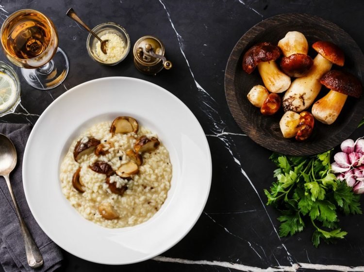 Känner igen ätliga svamp sorter förbereda porcini svamp risotto